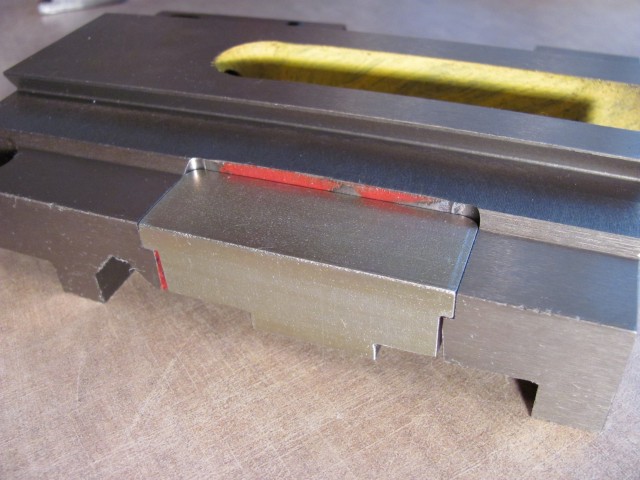 Carriage with piece in place